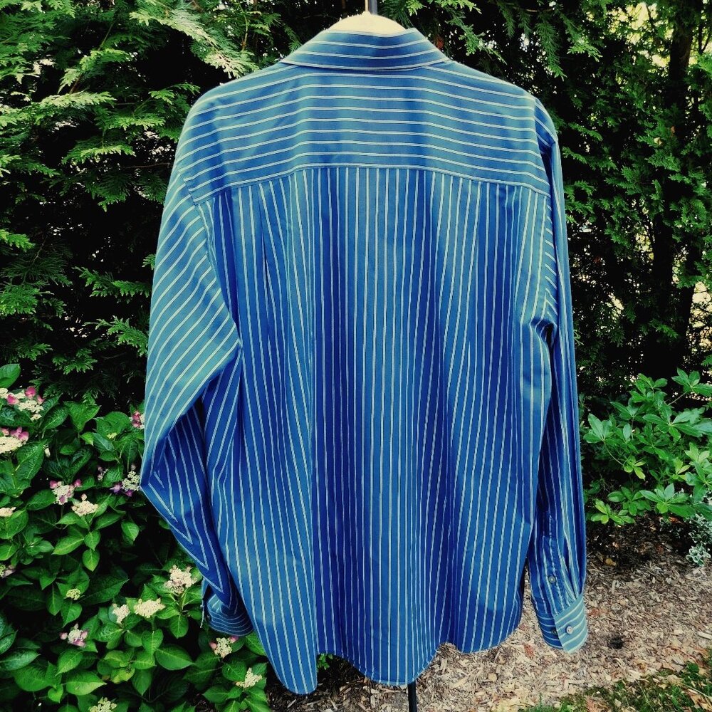 Calvin Klein Mens Pinstripe Cotton Dress Shirt - Picture 3 of 3